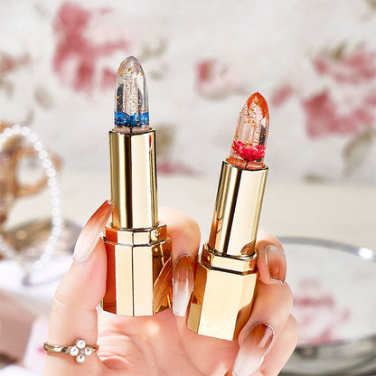 Labial Floral de Gel Hidratante y Duradero que Cambia de Color con la Temperatura