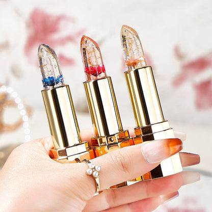 Labial Floral de Gel Hidratante y Duradero que Cambia de Color con la Temperatura