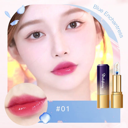 Labial Floral de Gel Hidratante y Duradero que Cambia de Color con la Temperatura