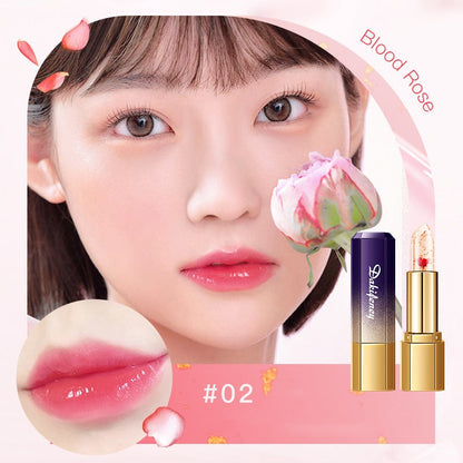 Labial Floral de Gel Hidratante y Duradero que Cambia de Color con la Temperatura