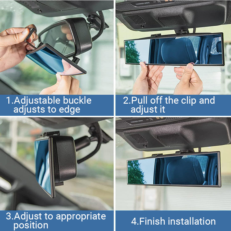 Espejo retrovisor curvado amplio para coche