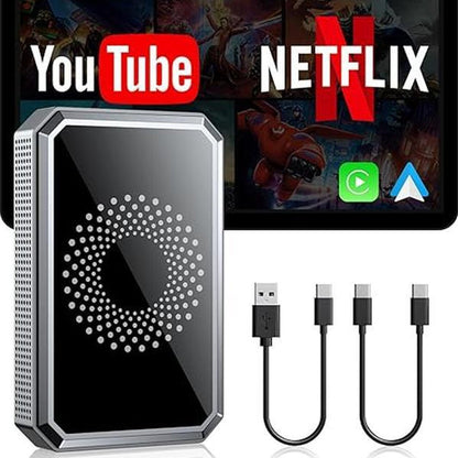 🔥【1° Más Vendido】😫 Sistema anticuado/cables/enredos? Adaptador pantalla coche 3 en 1 4K⚡ Plug-and-play+wireless!