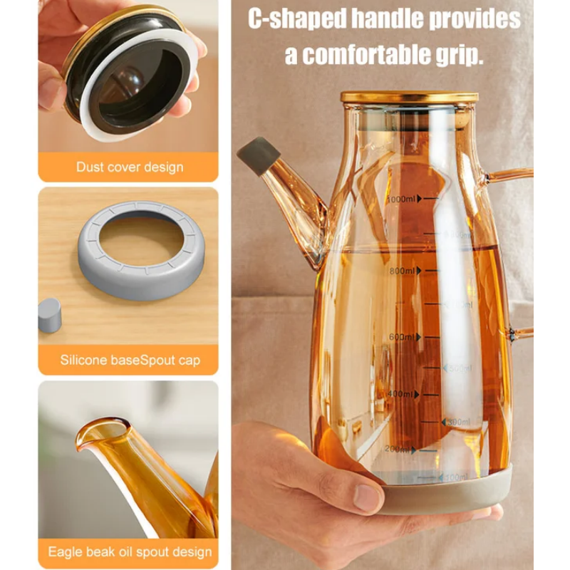 Botella dispensadora de aceite con boquilla antigoteo