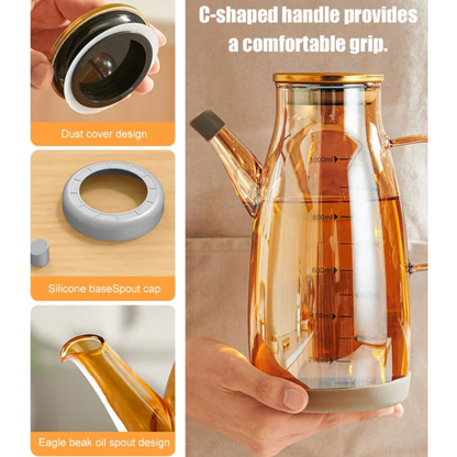 Botella dispensadora de aceite con boquilla antigoteo