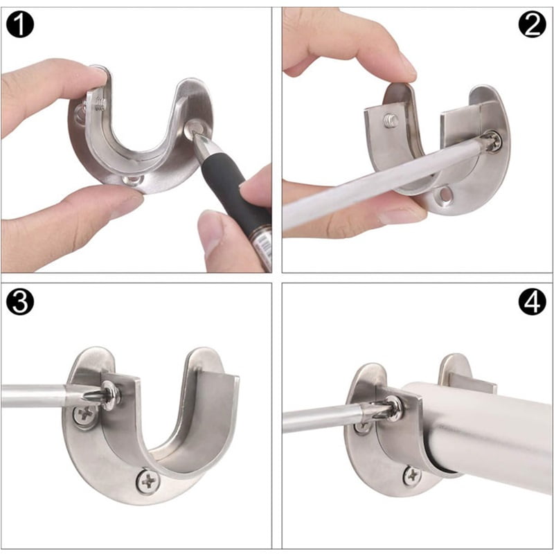 Soporte para Tubo de Clóset, Brida Abierta de Acero Inoxidable Reforzado Mintiml®