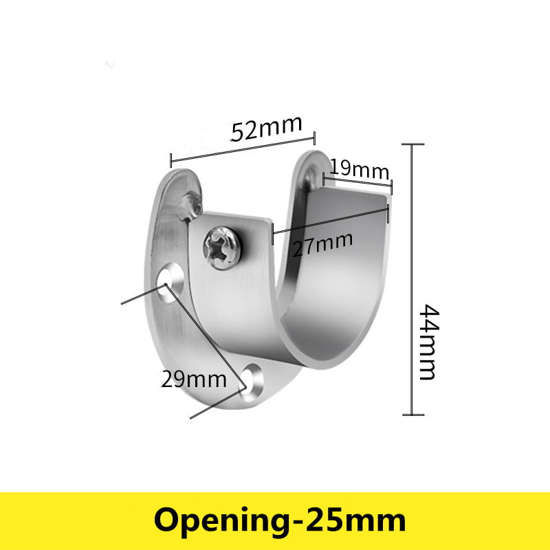 Soporte para Tubo de Clóset, Brida Abierta de Acero Inoxidable Reforzado Mintiml®
