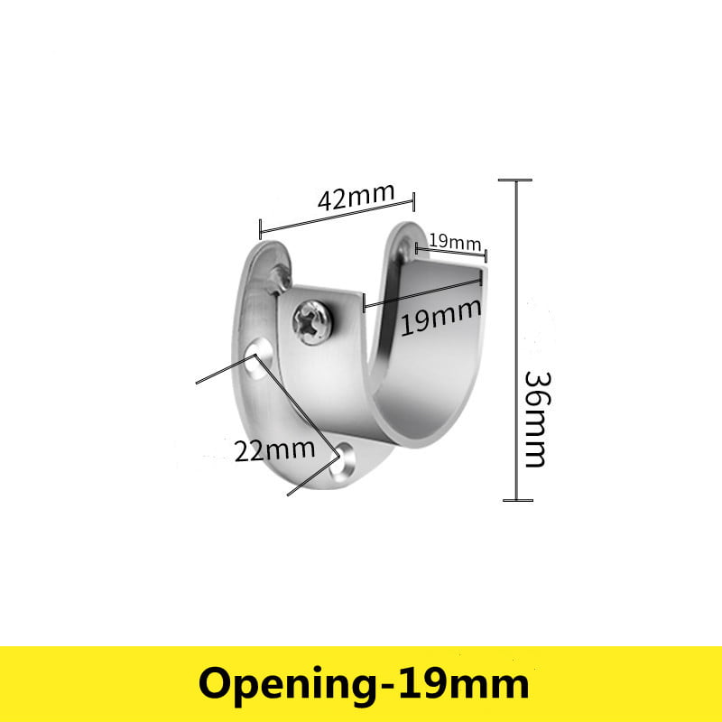 Soporte para Tubo de Clóset, Brida Abierta de Acero Inoxidable Reforzado Mintiml®