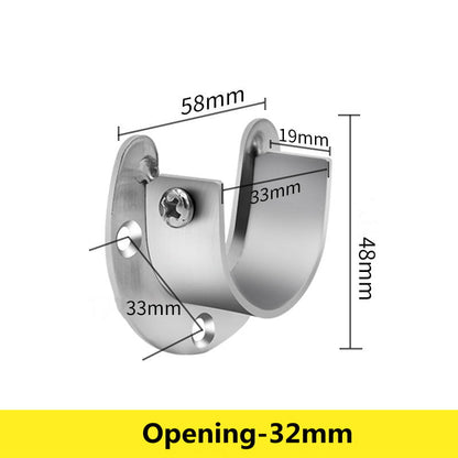 Soporte para Tubo de Clóset, Brida Abierta de Acero Inoxidable Reforzado Mintiml®