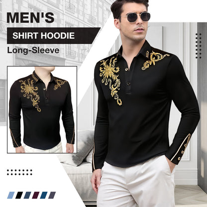 Sudadera con capucha y cuello redondo de manga larga para hombre
