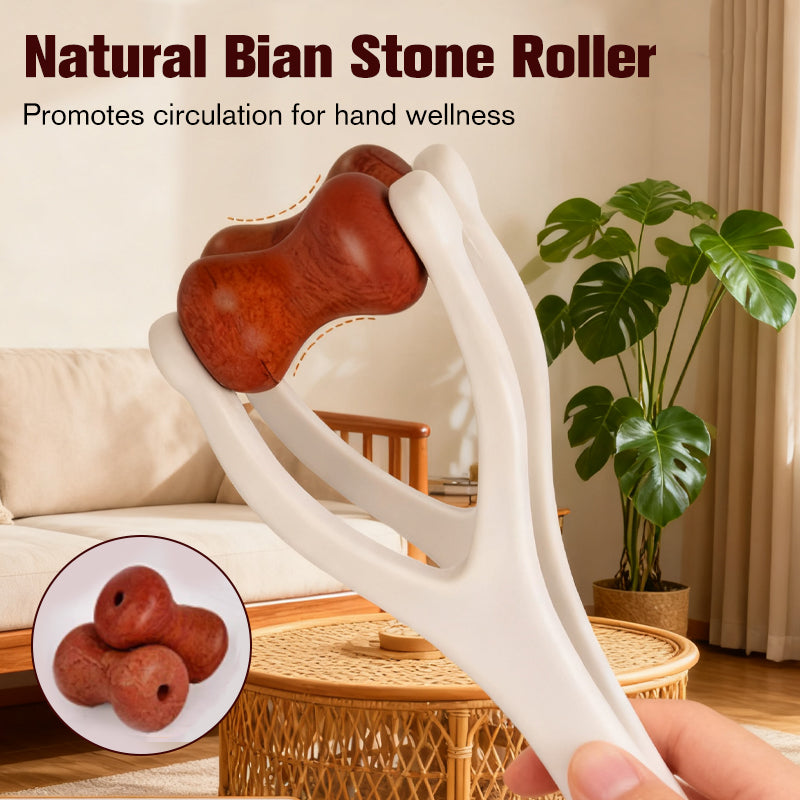 Masajeador con rodillo para dedos y palmas de Bian Stone
