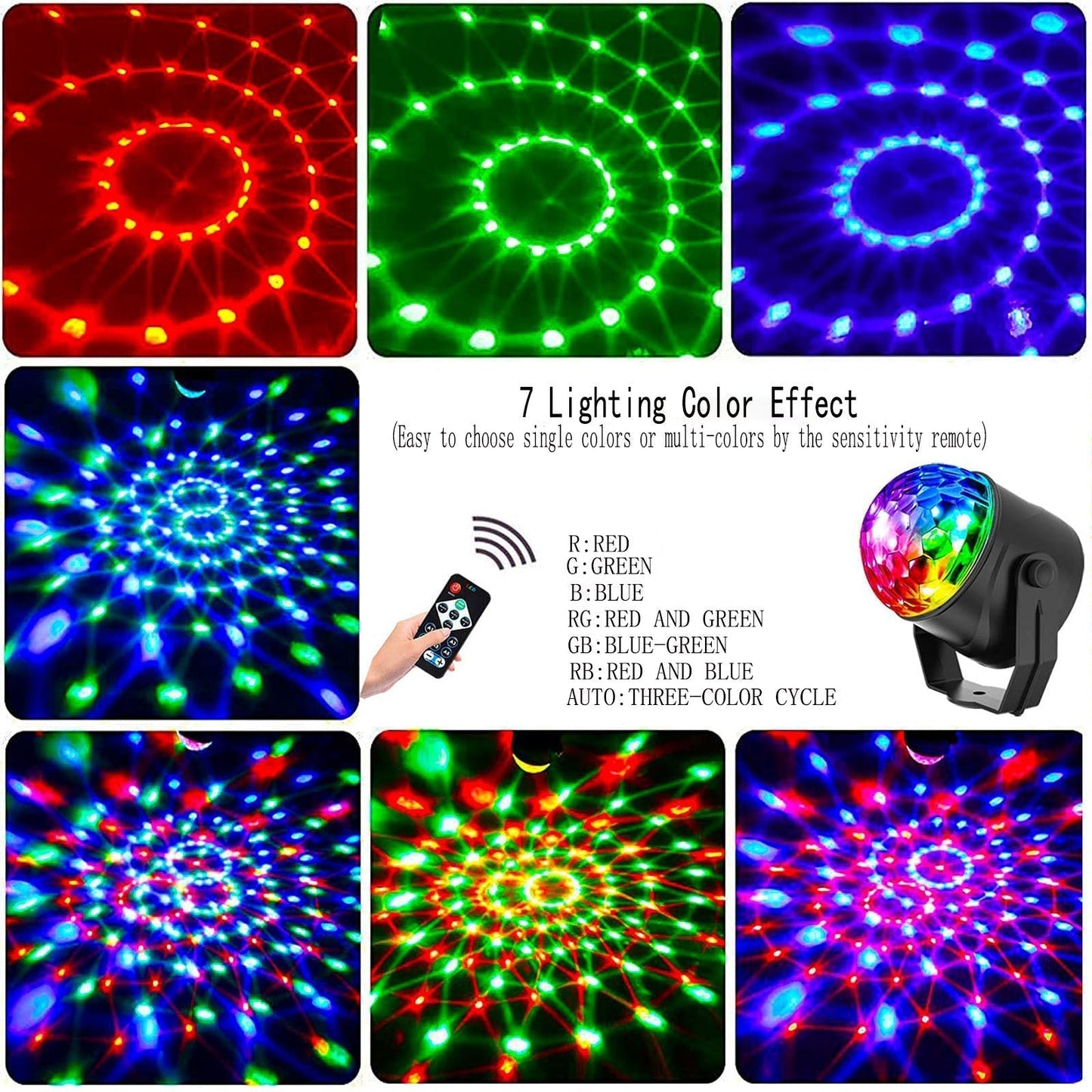Bola de discoteca Colorida Bola mágica giratoria luminosa