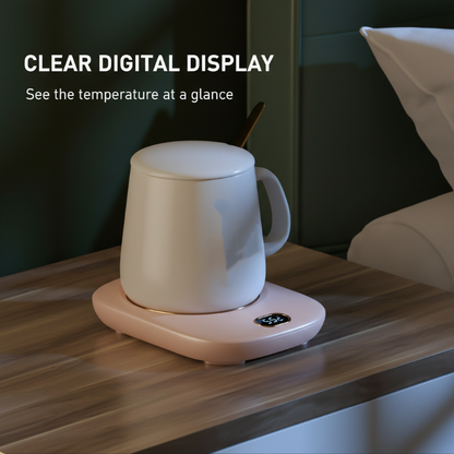 Posavasos calefactado con pantalla digital inteligente