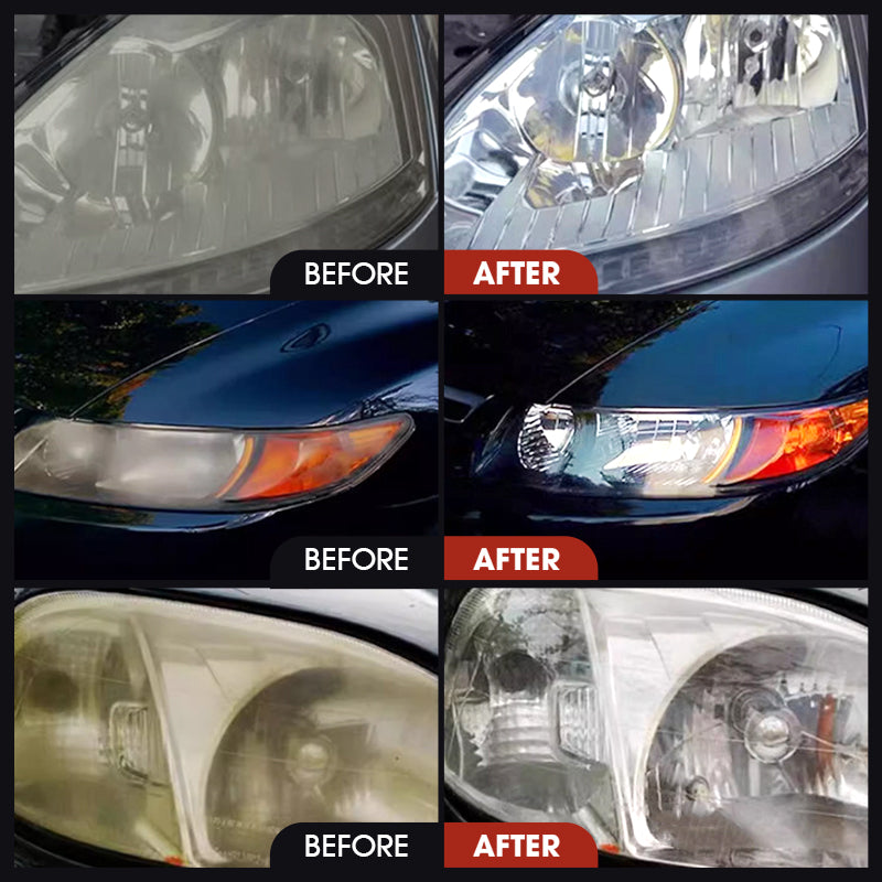 Restaurador profesional de faros de coche con esponja