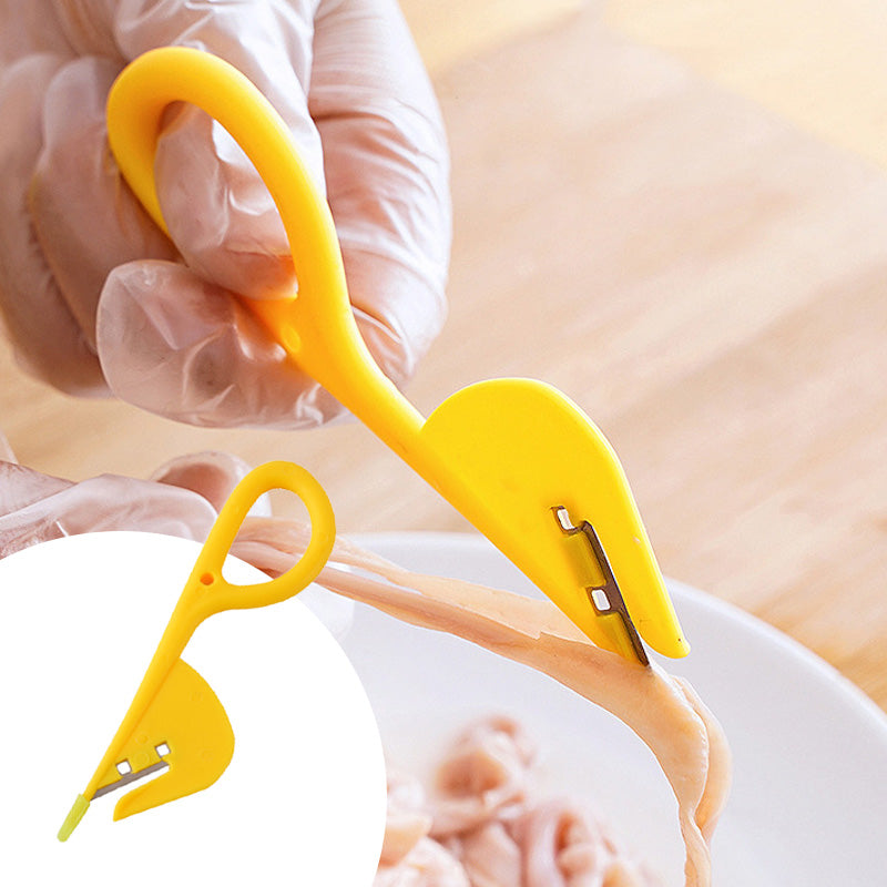 Utensilio de cocina para abrir intestinos de aves