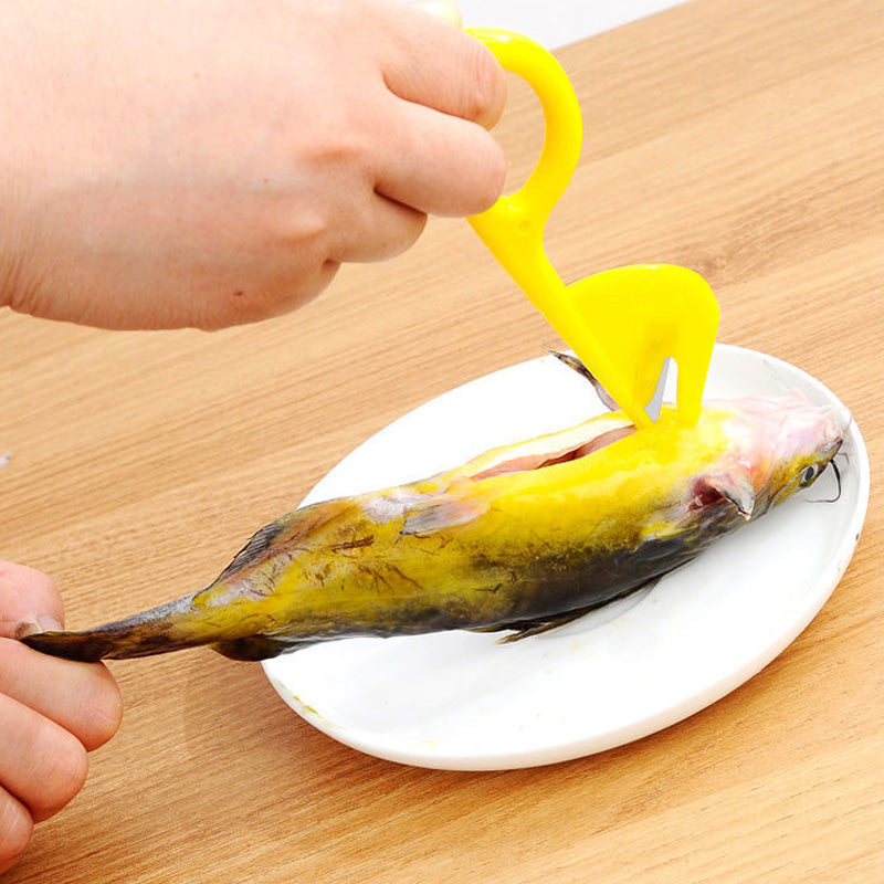 Utensilio de cocina para abrir intestinos de aves