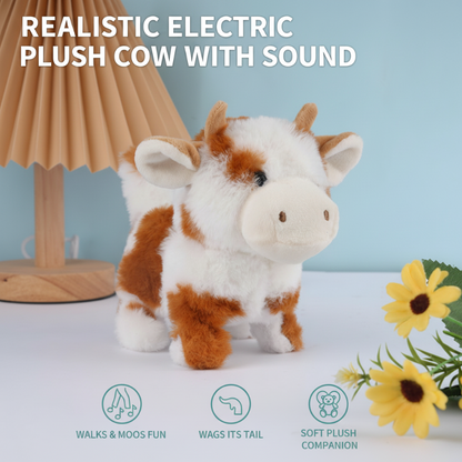 Vaca de peluche eléctrica realista con sonido