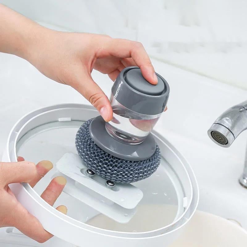 🎁Oferta especial 49 % de descuento⏳Dispensador de jabón para cocina con cepillo de mano