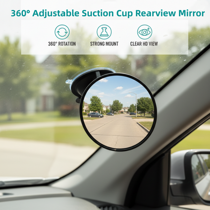 Espejo Retrovisor Ajustable 360° con Ventosa