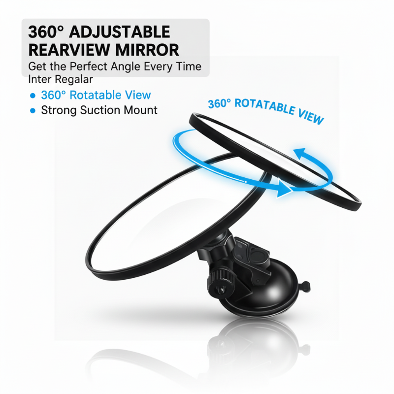 Espejo Retrovisor Ajustable 360° con Ventosa