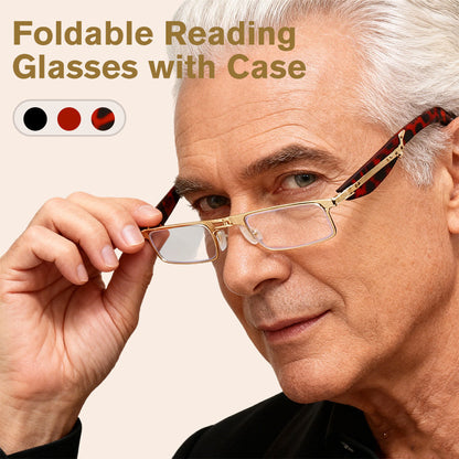 Lentes de lectura plegables con filtro de luz azul y estuche