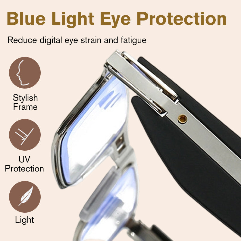 Lentes de lectura plegables con filtro de luz azul y estuche