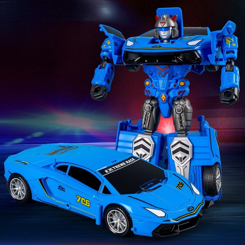 Carro de Juguete que se Transforma en Robot al Chocar para Niños