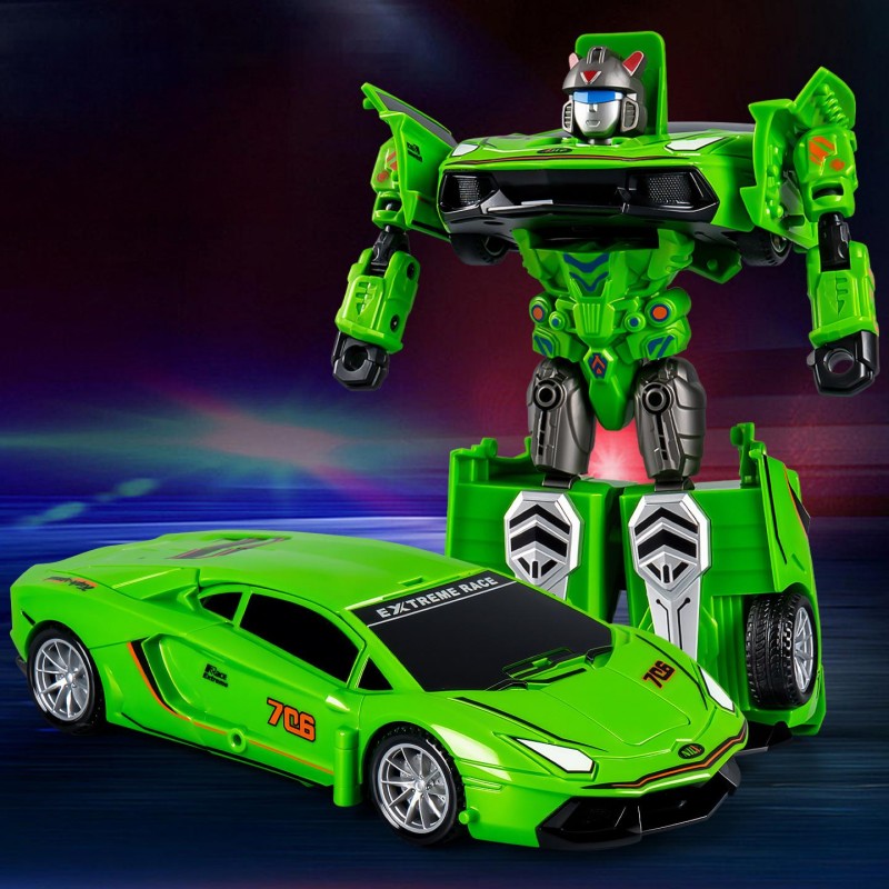 Carro de Juguete que se Transforma en Robot al Chocar para Niños