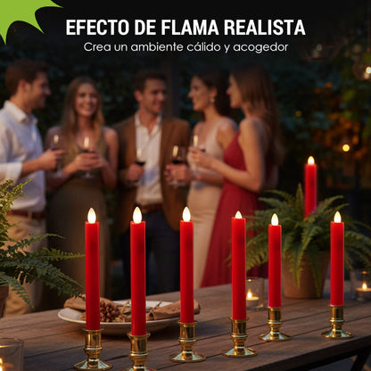 Vela Larga LED con Control Remoto y Flama Parpadeante