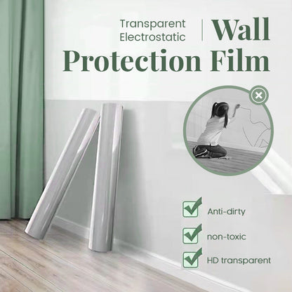 Film transparente de protección electrostática para paredes