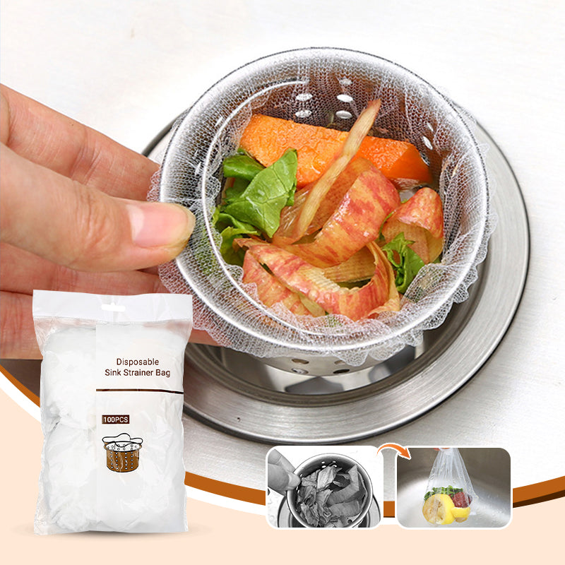 100Piezas Bolsa Colador Desechable para Fregadero