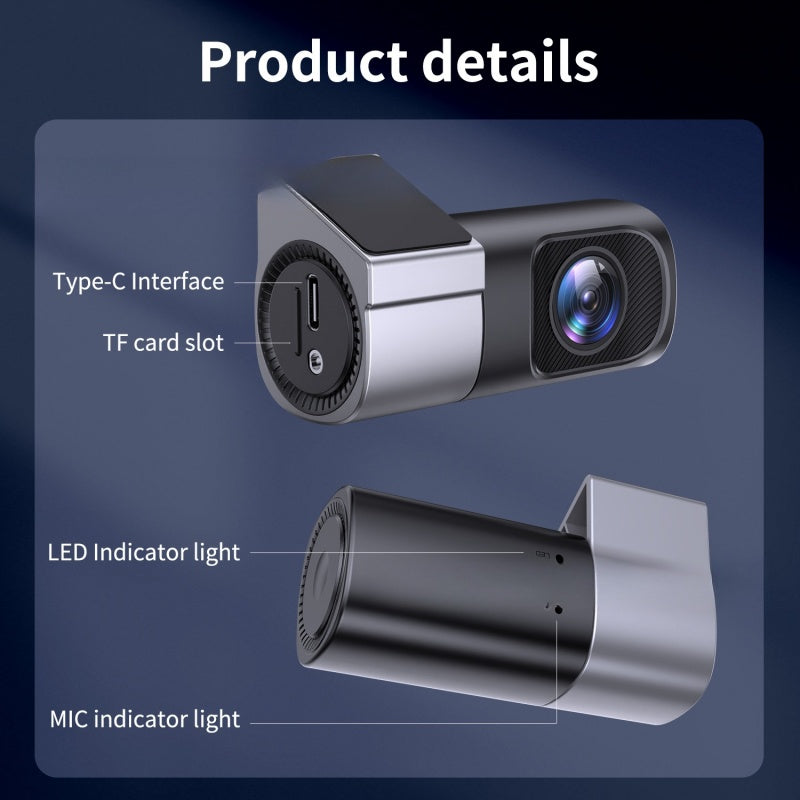 Cámara para salpicadero HD 1080P con Wi-Fi y visión nocturna