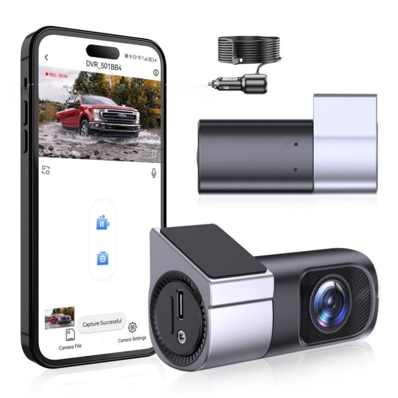 Cámara para salpicadero HD 1080P con Wi-Fi y visión nocturna