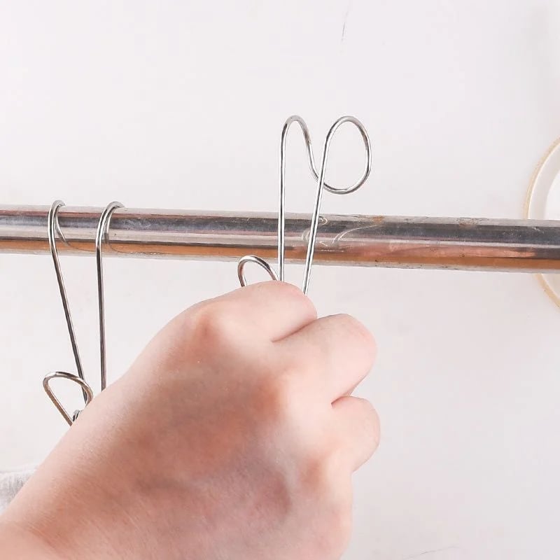 Pinzas de Acero Inoxidable para Ropa con Gancho