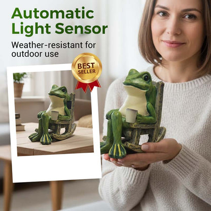 Adorno de Silla Mecedora con Rana Solar