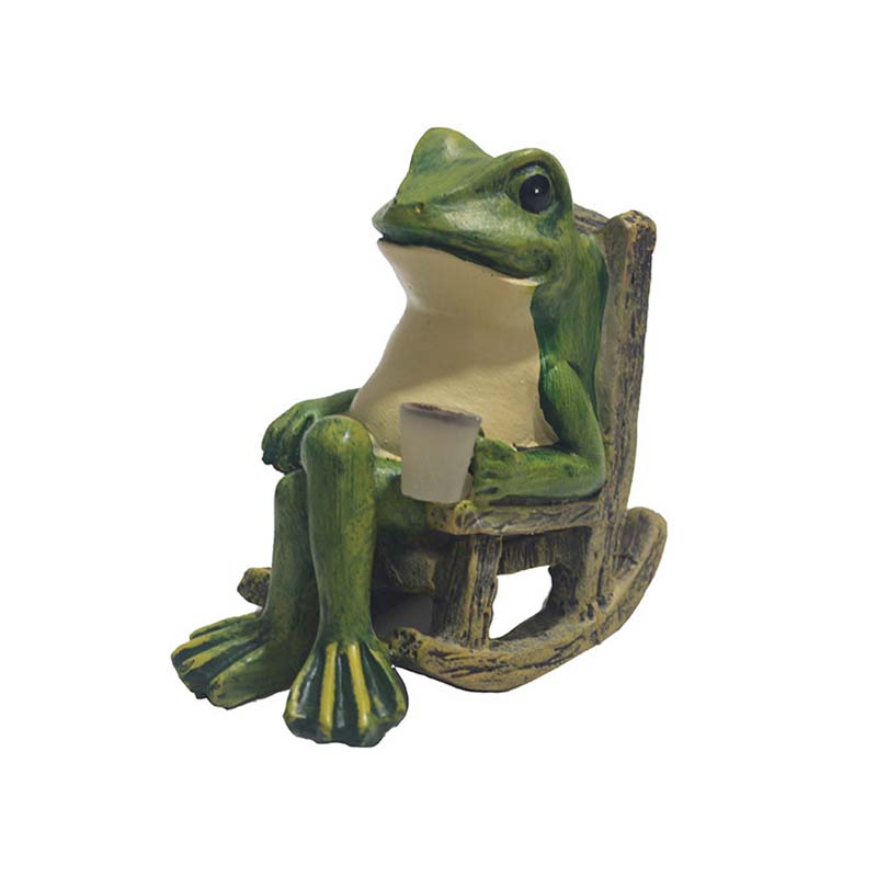 Adorno de Silla Mecedora con Rana Solar