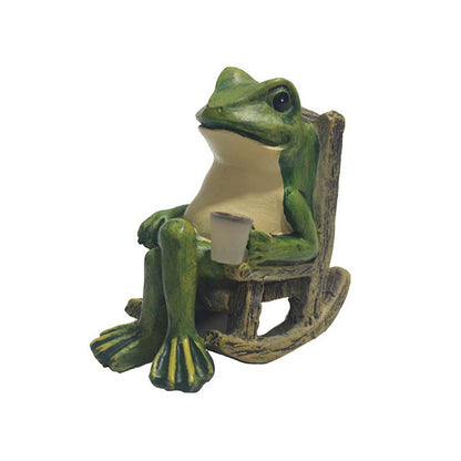 Adorno de Silla Mecedora con Rana Solar