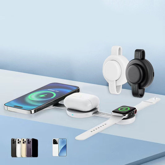 Cargador Inalámbrico Magnético Plegable 3 en 1