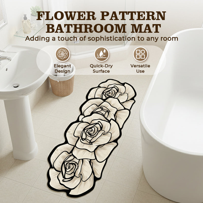 Alfombra de baño de secado rápido con forma de flor
