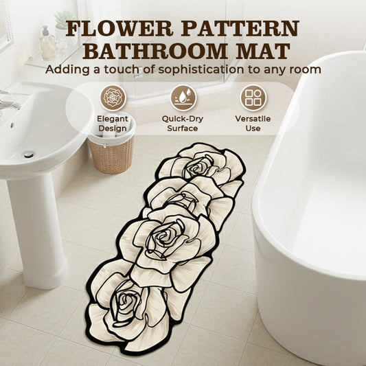 Alfombra de baño de secado rápido con forma de flor