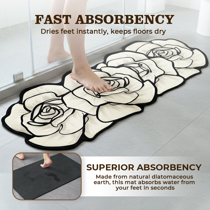Alfombra de baño de secado rápido con forma de flor