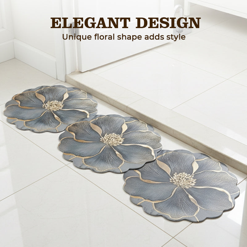 Alfombra de baño de secado rápido con forma de flor