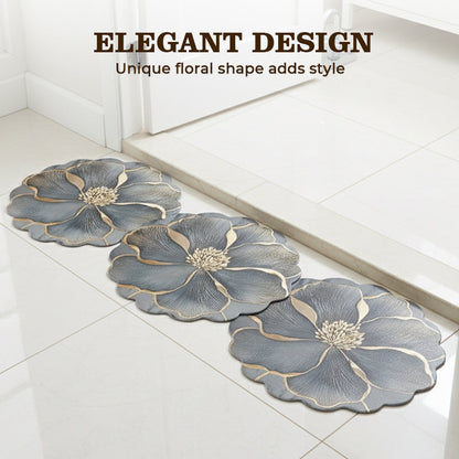 Alfombra de baño de secado rápido con forma de flor