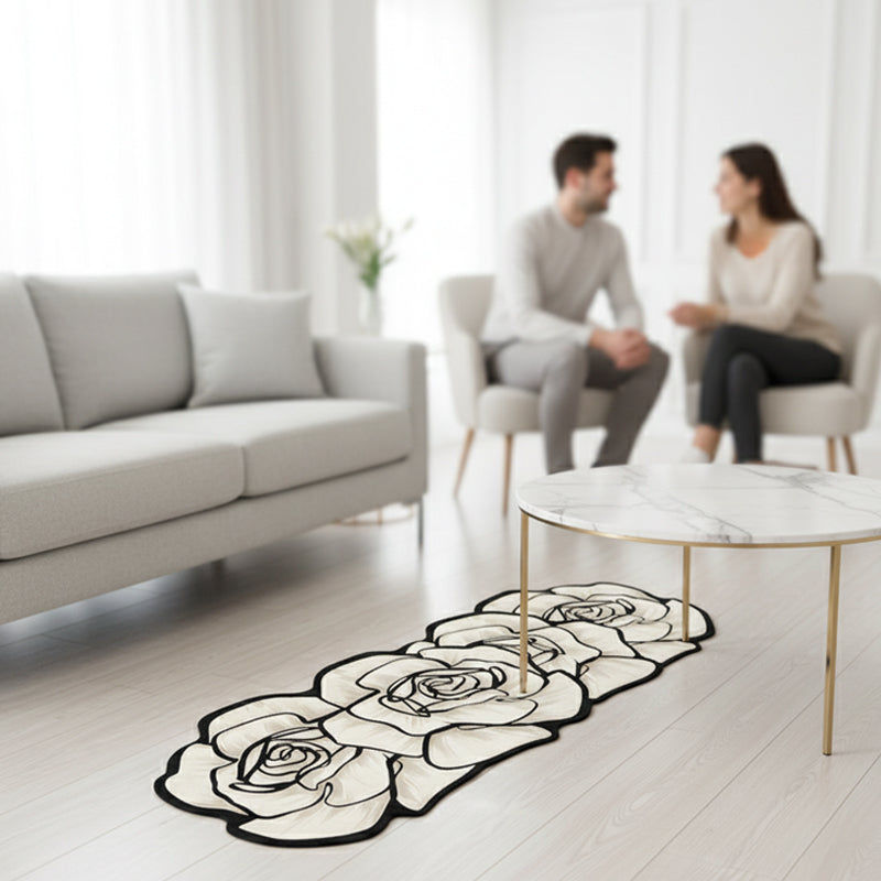Alfombra de baño de secado rápido con forma de flor