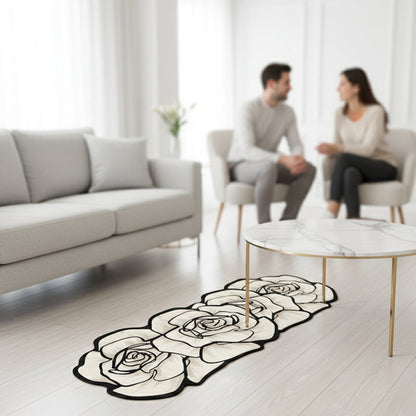 Alfombra de baño de secado rápido con forma de flor