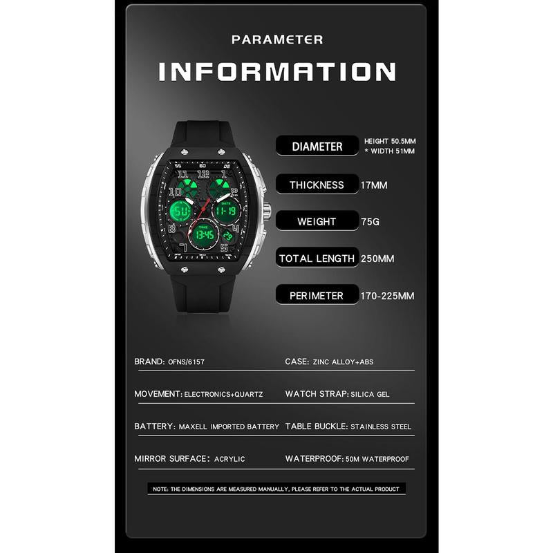 🎁✨ ¡Especial Navidad! 50% OFF – Reloj Deportivo Automático con Luz para Hombres ⌚️💡