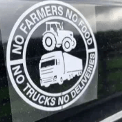 Calcomanía de Vinil para Auto: Sin Agricultores No Hay Comida, Sin Camiones No Hay Entregas