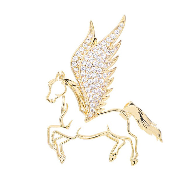 Broche de Pegaso Exquisito y Único con Detalles de Pedrería