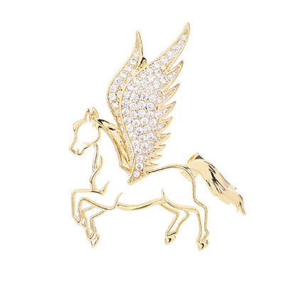 Broche de Pegaso Exquisito y Único con Detalles de Pedrería