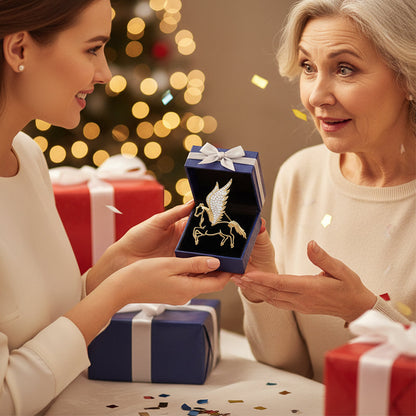 Broche de Pegaso Exquisito y Único con Detalles de Pedrería