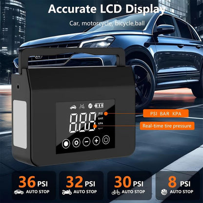 🚗 Arrancador de coche con compresor de aire integrado｜Arranca y infla al instante, estés donde estés ⚡